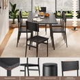 thumbnail image 6 of Lofka 7-Piece Dining Table Set for 6 People, Extendable MDF Wood Kitchen Table with 6 Wooden Chairs, Black - Space Saving, 6 of 11