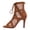 Brown, variant on Women's Breathable Open Toe Ankle Boots Lace Up Mesh Stiletto Heel Dressy Sandal Lightweight Non Slip Dance Booties White Size 9