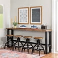 thumbnail image 4 of Pemberly Row Contemporary Steel & Wood Sofa Bar Table in Dark Gunmetal, 4 of 11