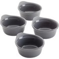 thumbnail image 1 of Rachael Ray Solid Glaze Ceramics Round Ramekins/Dipping Cup Set, 4 Piece, Gray, 1 of 8