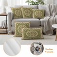 thumbnail image 6 of Classical Floral Pillow Covers 2 Pack Vintage Green Ethnic Bohemian Pastoral Pillowcase Waterproof Outdoor Throw Pillow Cover for Patio Garden Square Cushion 24”x24”, 6 of 9