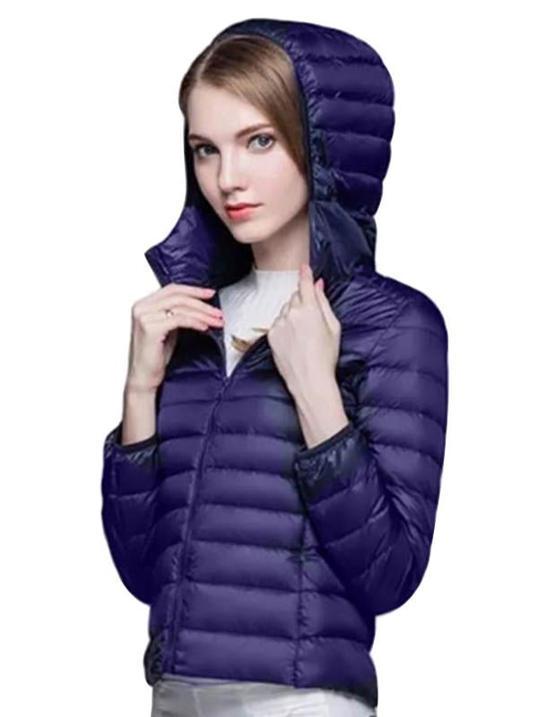 women lightweight down stand collar coat