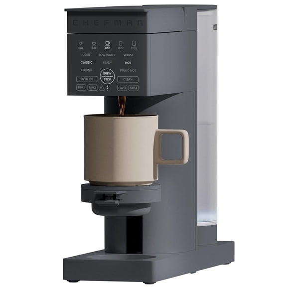 Chefman Caffeinator Single Serve Coffee Maker, Pod & Ground Compatible, 45 oz. Reservoir – Black, New