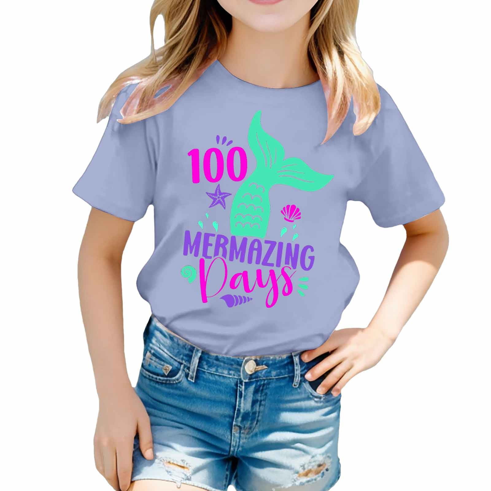 TZEWGL Chemise Décontractée pour Fille Garçon Mignonne à Imprimé Graphique Col Rond Manches Courtes Vêtements pour Infnants Taille 4-5T