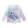 thumbnail image 5 of Xoenoiee Turtle Flower Print Girls Long Sleeve Shirts Tie Hem Fall T-Shirt Round Neck Tops Blouse Pullover Tunic Outfits Fall Clothes, 5-6 Year, 5 of 7