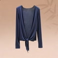 thumbnail image 3 of Dvprdro Womens Casual Cardigan Long Sleeve Soft Stretchy Wrap Front Lightweight Solid Summer Air Conditioning Thin Coat, 3 of 5