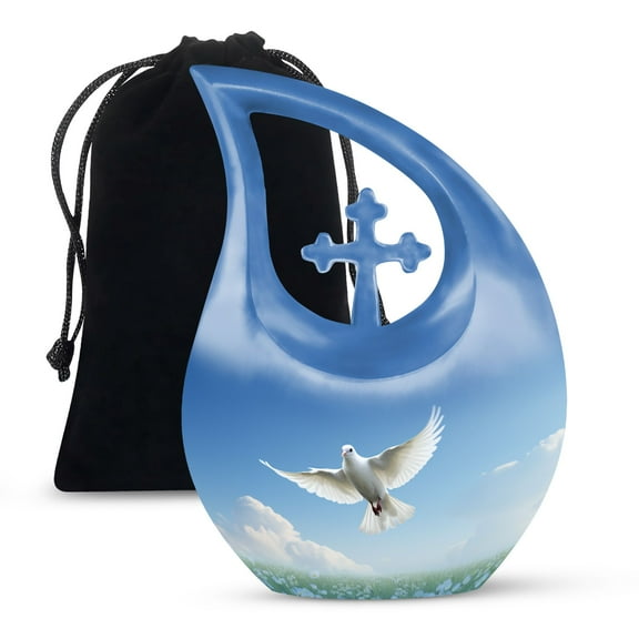 JAGSHASHI Dove Bird Unique Urns For Human Ashes - Burial Urn Men - Cremation Ashes Urn - Human Cremation Urns - 10 Inch With Velvet Bag - Adult Burial Urns - Urn For Ashes For Women