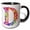 Black/White, variant on 3drose, Colorful Monogram Letter D, 11oz Two-tone Green Mug