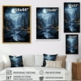 thumbnail image 4 of Designart "Misty Cliffside Moonlit Landscape Mystery II" Fantasy Canvas Wall Art - Global Blue Moon Hallway Wall Art Decor, 4 of 6