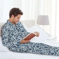 thumbnail image 6 of Yiaed Sunflowers Print Men’s Pajamas Set - Long Sleeve Button Down Sleep Shirt and Pajama Bottoms Sleepwear Set Mens Pjs Sets Men's Pajama Bottoms-X-Large, 6 of 7