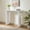 White, variant on Kings Brand Furniture Varenne Console Table – Contemporary Rectangular Wood Entryway Table with Fluted Architectural Legs, Slim Design for Hallway, Foyer, or Living Room (White)
