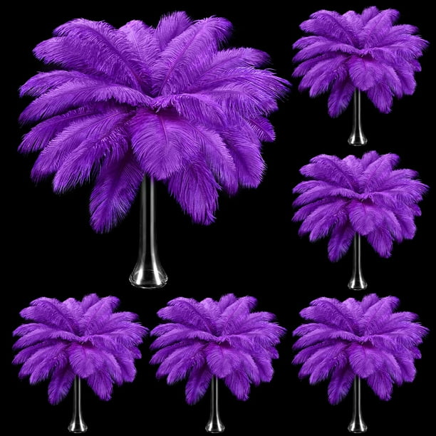Plumas de avestruz Berlune, color morado, 30-35 cm, 150 unidades