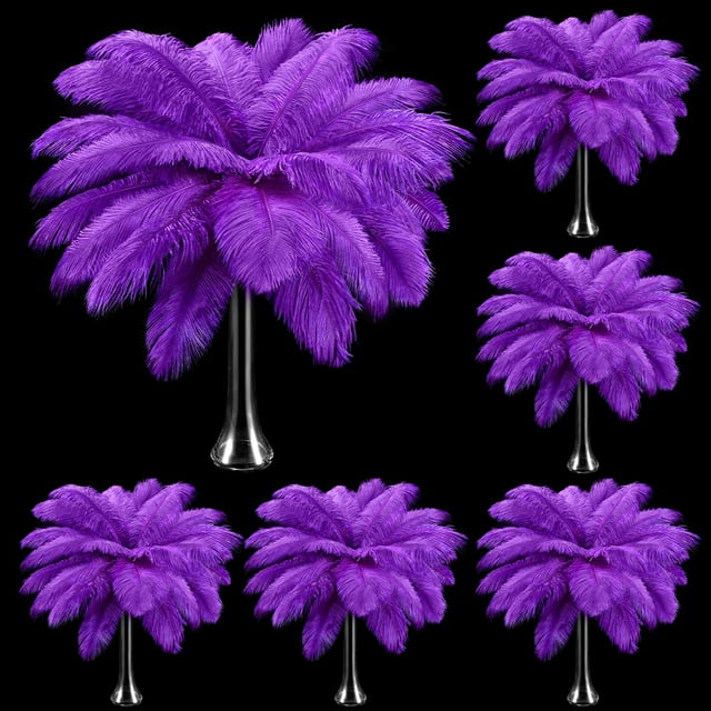 Plumas de avestruz Berlune, color morado, 30-35 cm, 150 unidades