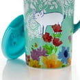 thumbnail image 3 of Urban Market Life On The Farm 4 Piece 20 Ounce Round Stoneware Cup Set with Lid in Blue, 3 of 5