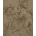 thumbnail image 2 of Andrea Schiavone 20x23 Gold Ornate Framed and Double Matted Museum Art Print Titled - Return of the Prodigal Son (1536-40), 2 of 4