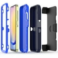 thumbnail image 6 of Xhy Samsung Galaxy A35 5G Case with Belt Clip Holster and Screen Protector Military Grade Protection 3 in 1 Shockproof Armor Rugged Durable Detachable for Galaxy A35 5G Phone - Dark Blue+Blue, 6 of 8