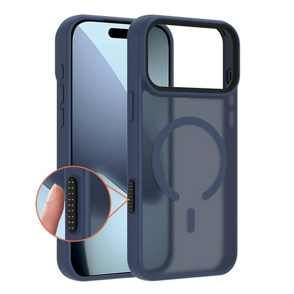 Allytechgroup Magnetic for iPhone 17 Pro Max Case, [Mil-Grade Drop Protection] [Compatible with Magsafe] Shockproof Slim Translucent Matte Protective Phone Case for Women Men, Blue