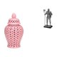 thumbnail image 1 of Tarro de cerámica para jengibre,Jarrón de cerámica con jengibre y arreglo floral,Jarrón decorativo de porcelana con tapa,Figura de escritorio,Estatua de, 1 of 8