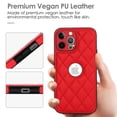 thumbnail image 6 of Logo View Design Compatible with iPhone 12 Pro Max Phone Case Luxury Diamond Plaid PU Leather Vintage Slim Non-Slip Soft Grip Shockproof Anti-fall Heavy Duty Protective Case Cover,Red, 6 of 7