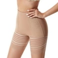 thumbnail image 3 of Homgro Women's High Waist Trimmer Summer Mesh Breathable Thigh Butt Lifter Tummy Control Lace Hip Enhancer Shapewear Shorts Firm Compression Nude Beige Large, 3 of 5
