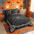 thumbnail image 2 of Homewish Elegant Halloween Spider Web 7-Piece Twin Bedding,Floral Border Print Bedding Comforter Set,Black Cream,Black Reversible, 2 of 8