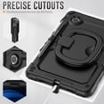 thumbnail image 5 of SaniMore for Lenovo Tab M9 9" Tablet 2023 (Model TB-310FU) Back Case with 360° Rotating Kickstand Holder Screen Protector Tri-layer Heavy Duty Drop-resistant Shockproof Cover, Black, 5 of 11