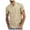 Khaki##1, variant on jsaierl Cotton Linen Shirts for Men Casual Button Up Henley Shirt Solid Short Sleeve Slim Top Lightweight Shirt