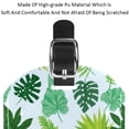 thumbnail image 4 of Square 2Pack PU Leather Exotic Green Leaves Cruise Luggage Tag with Privacy Cover and Name ID Tag for Travel Handbags Backpacks Luggage Tags, 4 of 6