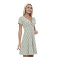 thumbnail image 1 of Women’s A Line Antique Summer Dress, Retro Triangle Arrangement, Cross Wrap V Neck, 6 Sizes, by Ambesonne, 1 of 2