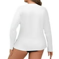 thumbnail image 5 of Women's Plus Size Sun Shirts UPF 50+ UV Protection Long Sleeve Rash Guard Quick Dry Workout Hiking Fishing Swim Shirt White 2XL, 5 of 5