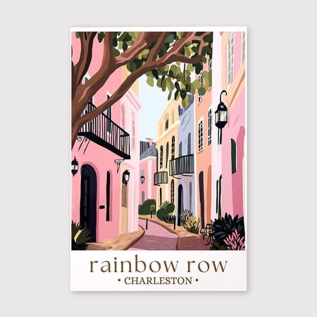Charleston South Carolina, Rainbow Row, Charleston Wall Art, Southern Home Decor, Historic Charleston Art Print