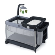 Chicco Lullaby Primo All-in-One Playard with Toy Bar and Deluxe Parent Organizer - Lakeshore (Navy)