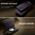 thumbnail image 3 of ELEHOLD Magnetic Detachable Wallet Case for iPhone 16, Shockproof Faux Leather Stand RFID Card Slots Detachable Mag-Safe Magnetic Case Cover,Removable Back Shell,Purple, 3 of 12