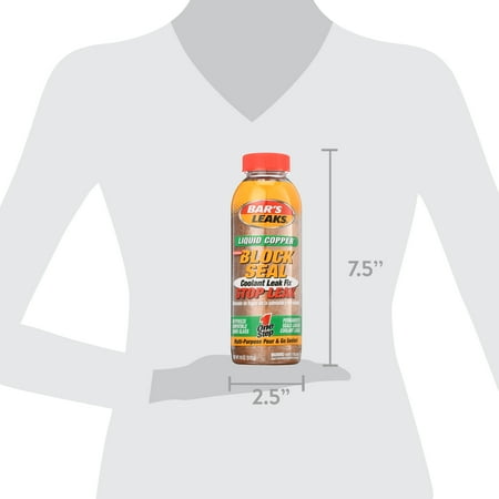2 pack Bar's Leaks Block Seal Liquid Copper Coolant Leak Fix, 18 oz