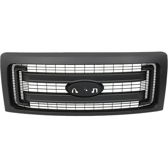 ALL-CARB Front Hood Bumper Grille Matte Black Replacement for F-150 2009 2010 2011 2012 2013 2014
