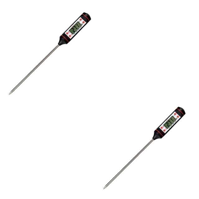 Matsuzay Termómetro de cocina LCD Sonda de acero inoxidable Lectura rápida Temperatura Aceite de cocina portátil Herramienta para freír Suministros Type2 NO2 Matsuzay CBP227732