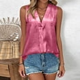 thumbnail image 6 of Women's Plus Size Blouse Metallic Notched Sleeveless Blouses Summer Business Work Shirts Summer Shirt V Neck Tops for Women, 6 of 9