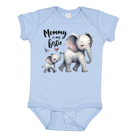 Inktastic Mommy is My Bestie Elephant Boys or Girls Baby Bodysuit