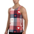 thumbnail image 2 of Haiem Heart Plaid Men Workout Tank Top Gym Bodybuilding Sleeveless Muscle T Shirts Athletic Tank Breathable Workout Shirt-Large, 2 of 9