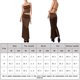 thumbnail image 2 of Conjunto De Falda Larga Con Top De Tirantes Mujeres Cami Top Maxi Hip Wrap Falda con cordones Y2k Slim Party Clubwear (Café M) Ygjytge para Mujer Café T XL, 2 of 7
