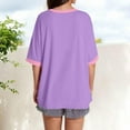 thumbnail image 5 of bbyeadc Women's Purple T Shirts Loose Fit Short Sleeve Tees Crew Neck Solid Color Summer Tops 2025 Casual | Purple, S, 5 of 5