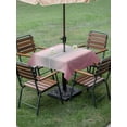 thumbnail image 4 of Outdoor Tablecloth with Umbrella Hole for Patio/Picnic/Party/Camping, Pink Ombre Waterproof Table Cloth Square Cover Washable, Modern Grey Gradient Farmhouse Art (60"x 60"), 4 of 8