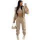 thumbnail image 1 of Women's 3 Piece Padded Hooded Sweatshirt Sports Casual Outfit Tracksuit Set, 1 of 2