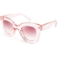 thumbnail image 1 of FEISEDY Retro Oversized Square Horn Sunglasses Semi Cat Eye Butterfly Glass Big Thick Bold Frame B2572, 1 of 6