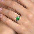 thumbnail image 4 of Gem Stone King 18K Yellow Gold Plated Silver Green Nano Emerald and Persian Blue Moissanite Engagement Ring for Women | 1.96 Cttw | Oval 9X7MM | Gemstone May Birthstone | Size 8, 4 of 6