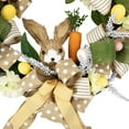 thumbnail image 3 of Northlight Bunny and Bows Floral Easter Wreath - 22" - Green and Beige - Unlit, 3 of 7