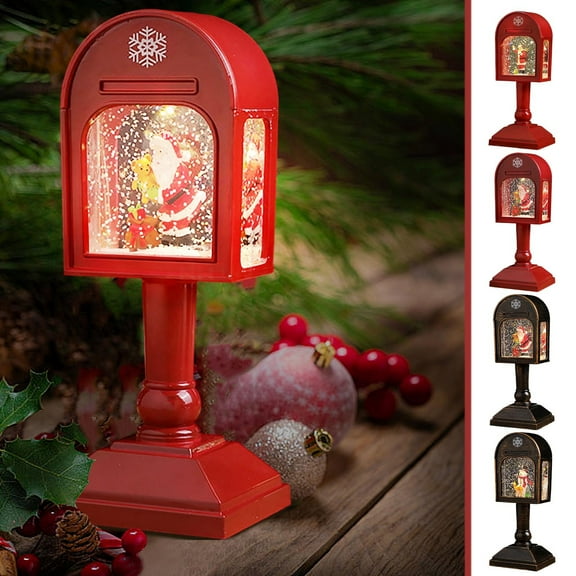 Christmas Desktop Scene Decoration - Lighted Wind Lantern & Night Light for Home, Festive Tabletop Setup, Durable Material with Festive Details, Holiday Atmosphere for Room & Office, 3.1*2.8*7.9in, A
