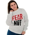 thumbnail image 4 of Fear Not Paint Splatter Christian Unisex Plus Fleece Graphic Sweatshirt Brisco Brands 3X, 4 of 5