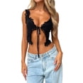 thumbnail image 1 of Coduop Women Backless Top Spaghetti Strap Tank Crop Tops Cami Slim Fitted Shirt, 1 of 6