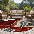 thumbnail image 5 of Red Marble Large Area Rugs for Bedroom Living Room, Soft Non Slip Carpet Bedside Rug, Grey Gold Texture Vintage Farmhouse Art Round Floor Cover Kitchen Accent Rug 8' for Dining Room/Office, 5 of 9